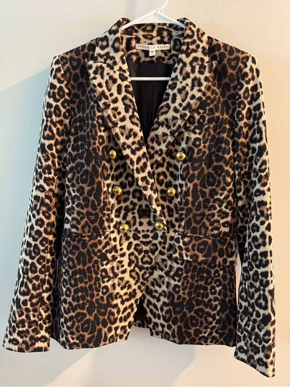 Veronica Beard Leopard-Print Double-Breasted Blazer in Brown - Picture 2 of 8